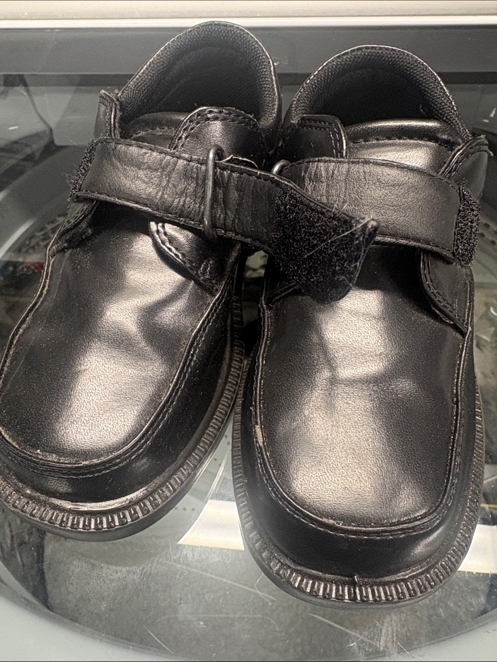 French Toast Boys Black Hook-and-Loop Dress Shoes